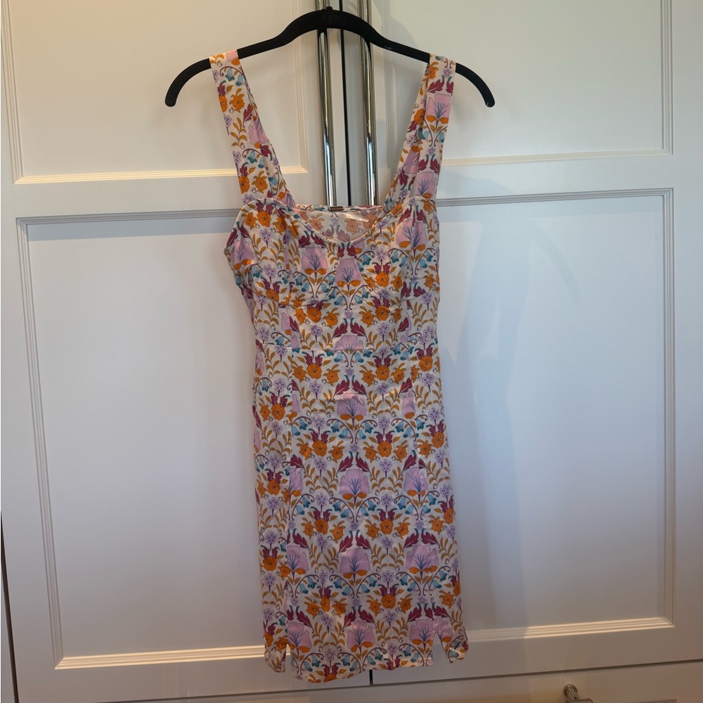 Free People Pink and Orange Midi Sundress
